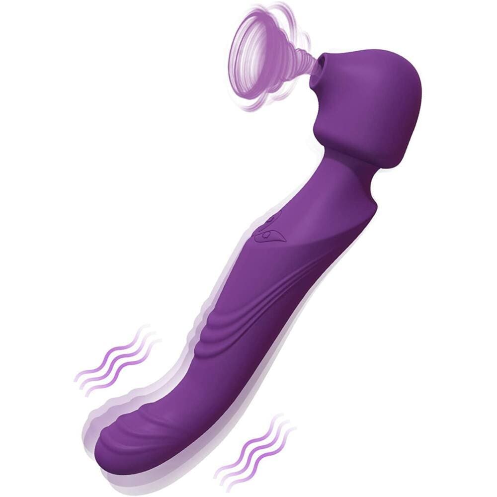 Tracy's Dog - Dual Vibe G Spot Clitoral Air Stimulator Wand Massager (Purple)