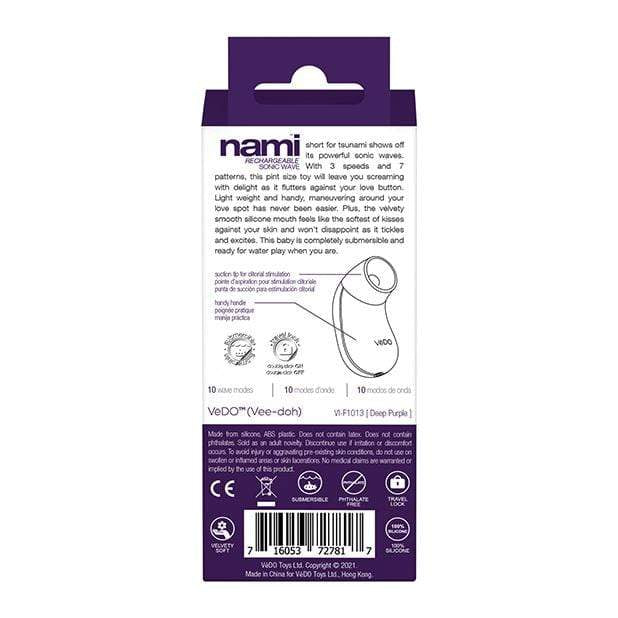 VeDO - Nami Rechargeable Sonic Clitoral Air Stimulator (Deep Purple)