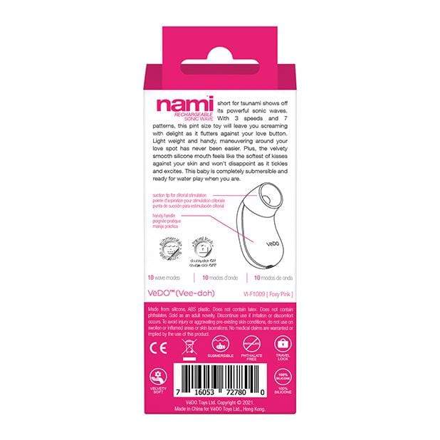 VeDO - Nami Rechargeable Sonic Clitoral Air Stimulator (Foxy Pink)