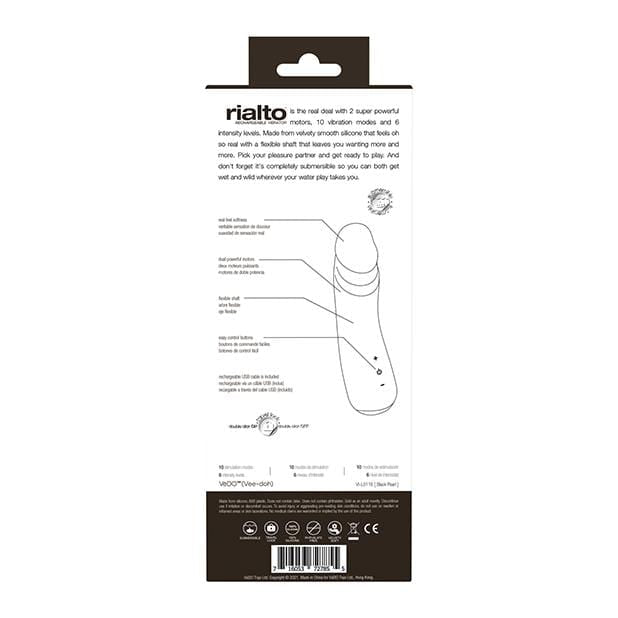 VeDO - Rialto Rechargeable Realistic Vibrator (Black Pearl)