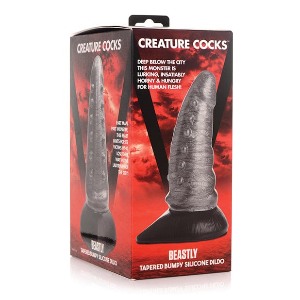 XR - Creature Cocks Beastly Tapered Bumpy Silicone Dildo (Silver/Black)