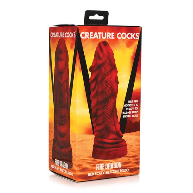 XR - Creature Cocks Fire Dragon Scaly Silicone Dildo (Red)