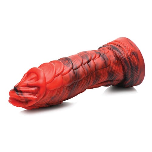 XR - Creature Cocks Fire Dragon Scaly Silicone Dildo (Red)