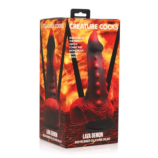 XR - Creature Cocks Lava Demon Thick Nubbed Silicone Dildo (Red)