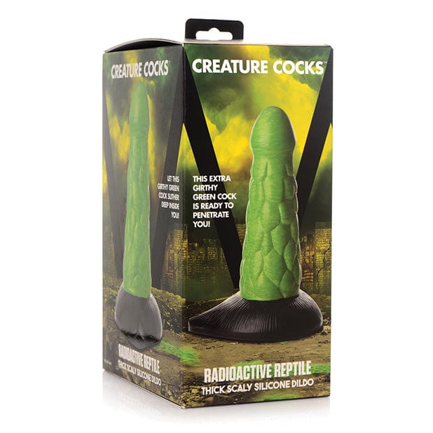 XR - Creature Cocks Radioactive Reptile Thick Scaly Silicone Dildo (Green/Black)